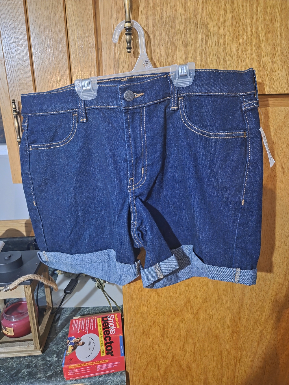 Old Navy Dark Blue Denim Cuffed Women's Shorts